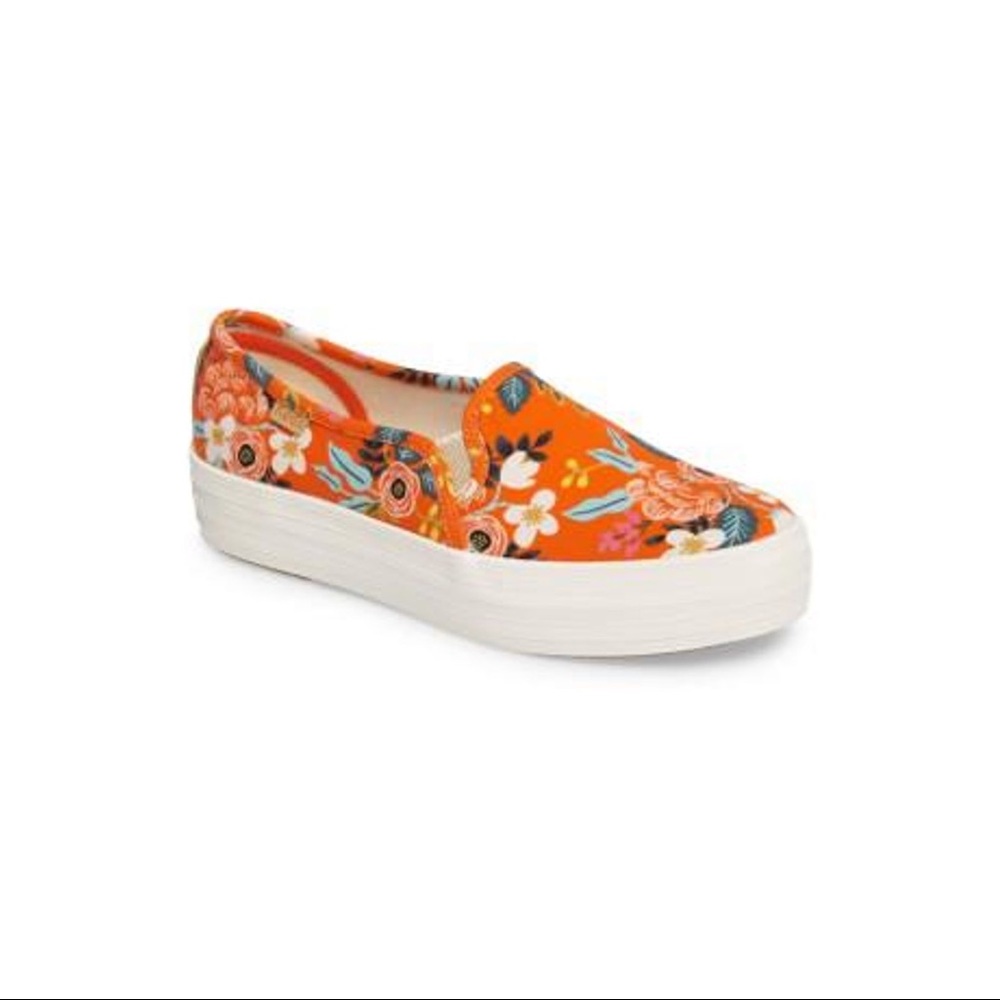 Rifle Paper Co x Keds triple decker slip ons